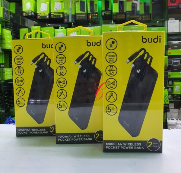 Budi 10000mAh wireless pocket power bank
