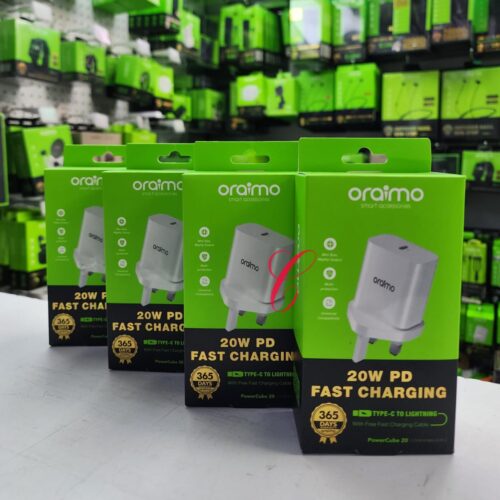 Oraimo PowerCube 20 OCW-U106S+CL55 – 20W PD iPhone Fast Charger ⚡🔌