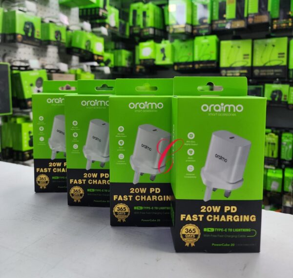 Oraimo PowerCube 20 OCW-U106S+CL55 – 20W PD iPhone Fast Charger ⚡🔌