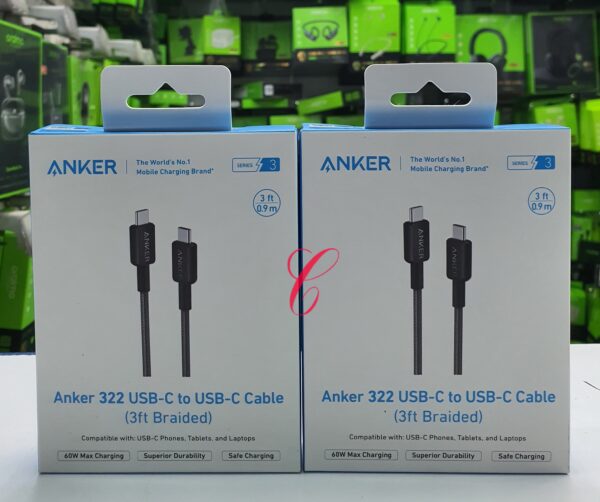 nker 322 USB-C to USB-C Braided Cable (3ft)