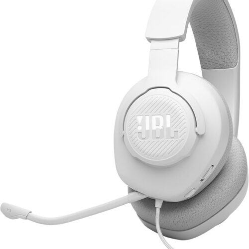 JBL Quantum 100M2 Wired Over-Ear Gaming Headset with JBL Quantum SOUND Signature and 3.5 mm Headphone Jack, Multi-Platform Compatibility, Detachable Mic, Mute Option, White
